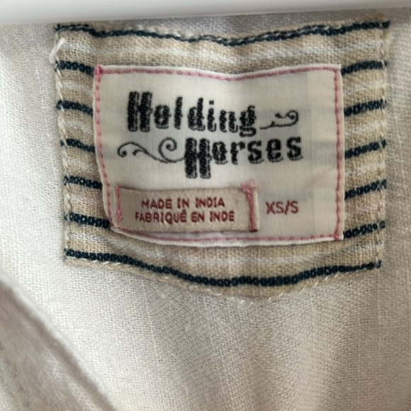 Holding Horses Anthropologie Monroe Striped Button Down Oversized Shirt - Picture 3 of 8